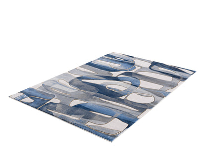 Abani Rugs Regal REG130A Blue Grey Asymmetric Circles Rug: 2' x 3' - Decor Addict, LLC
