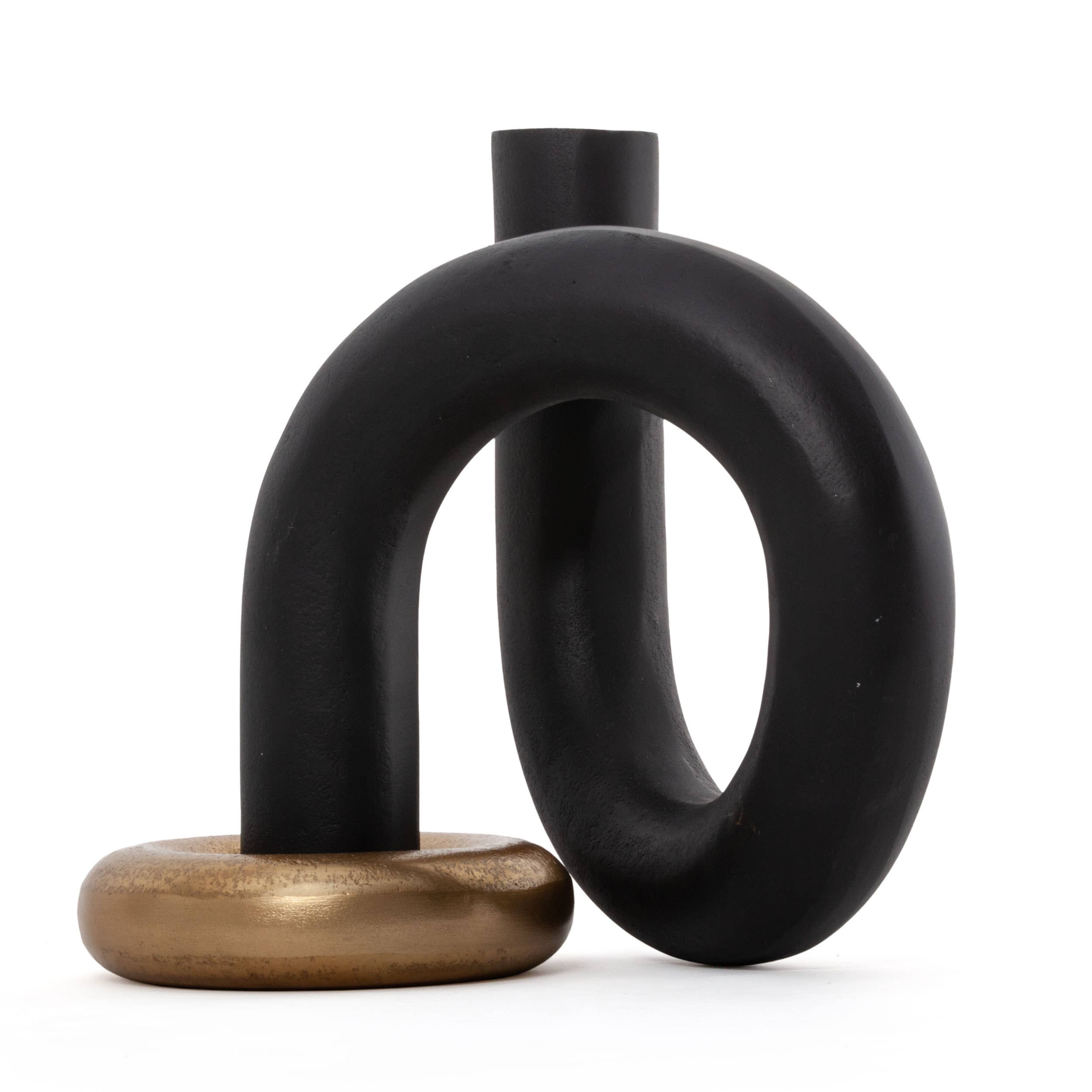 Kaia Decorative Metal Sculpture: Rough Gold/black Finish - Decor Addict, LLC