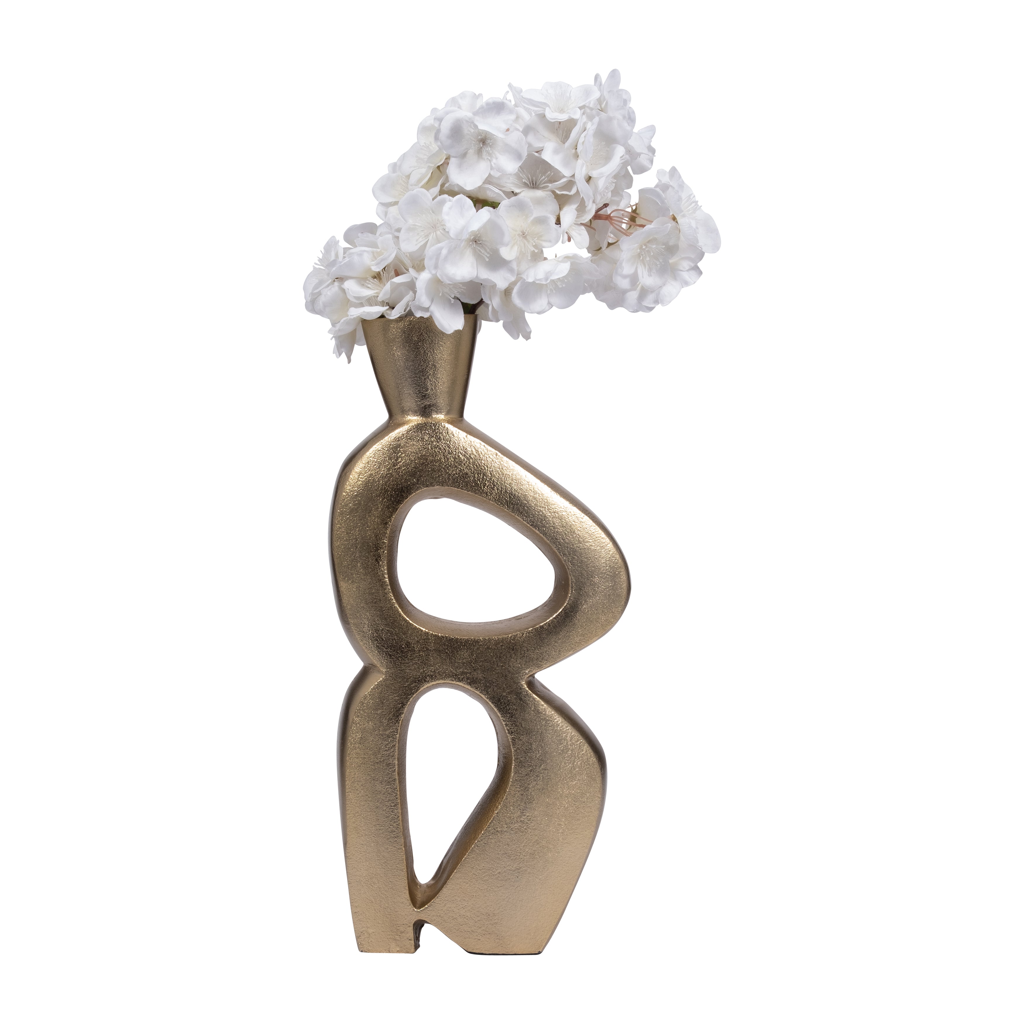 Metal, 15" Abstract Vase, Gold - Decor Addict, LLC