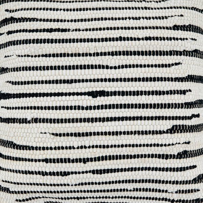 Throw Pillow With Zebra Chindi Design: Black/White / Poly Filled / 14"x23" - Decor Addict, LLC