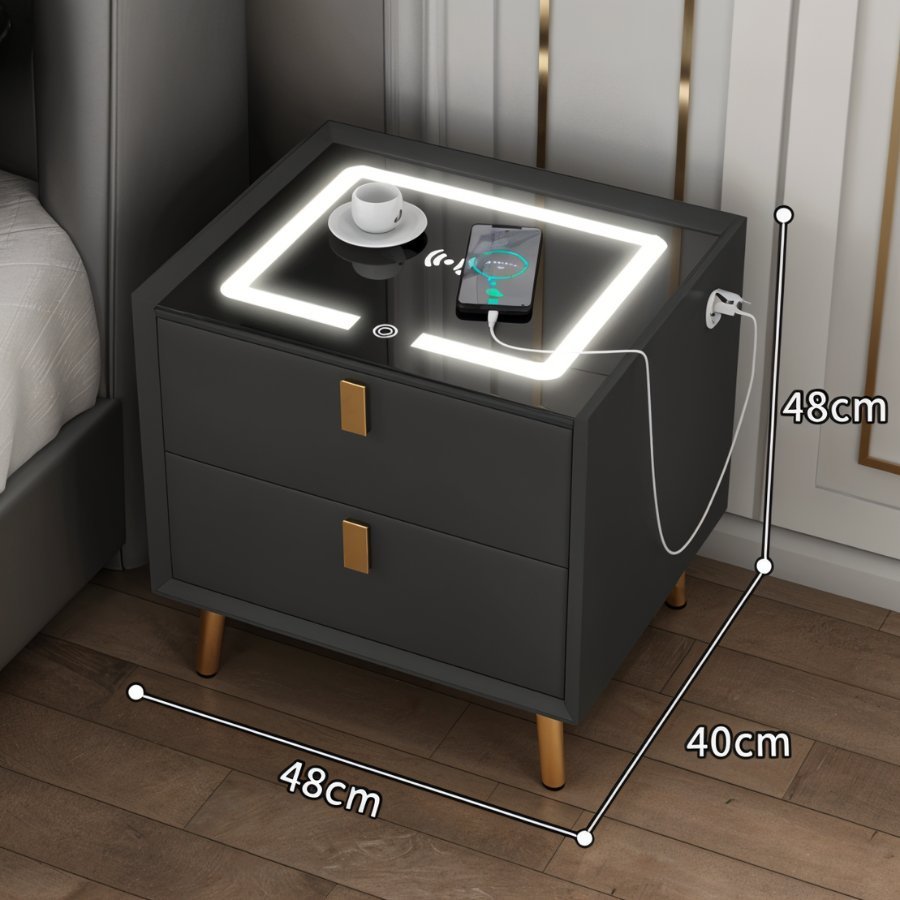 Adalea Side Table (Wireless Charging) - Decor Addict, LLC