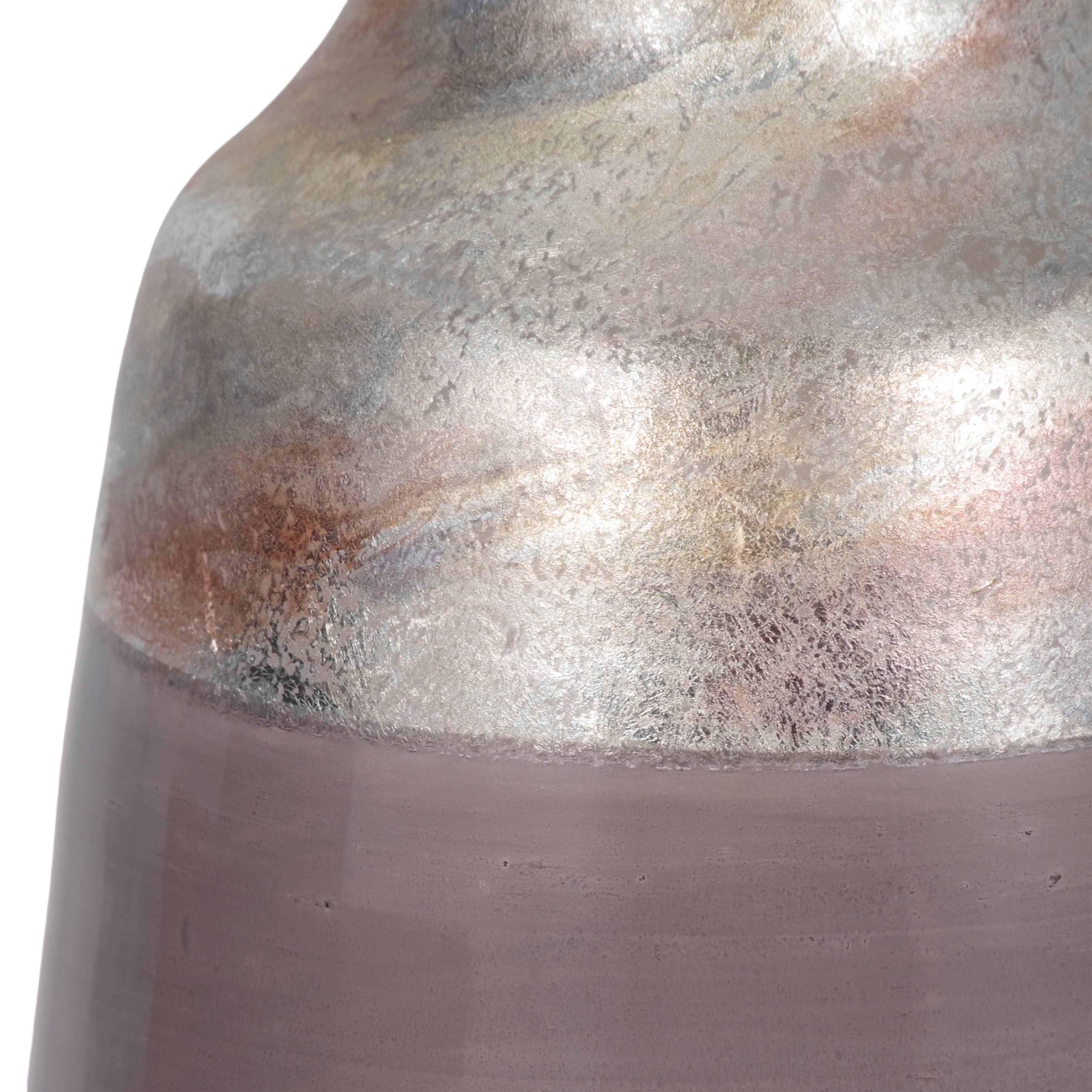 Glass Modern 2-Tone Tapered Body Vase - Gray, 12 in. - Decor Addict, LLC