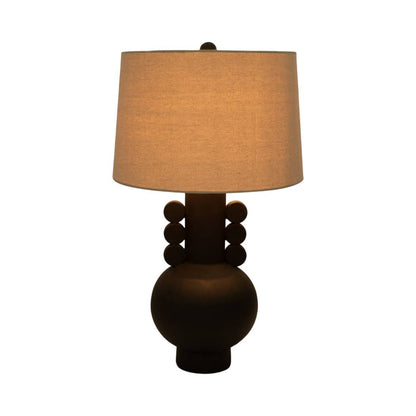 Black 30 in. Ceramic Novelty Eared Totem Table Lamp - Decor Addict, LLC