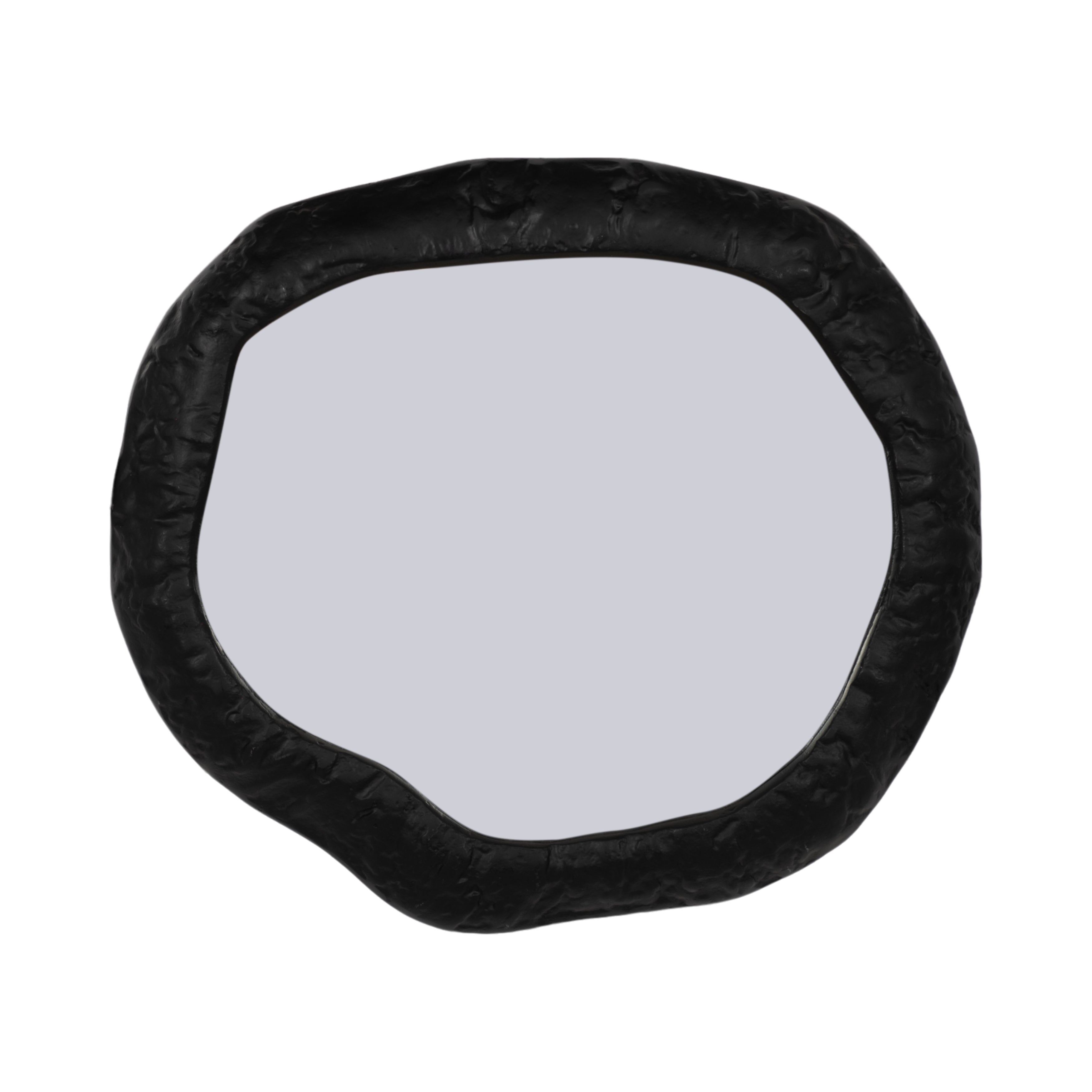 Alum,18",hammered Outlined Mirror,matte Black - Decor Addict, LLC
