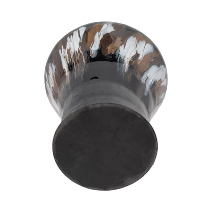 Iron,25"h,oval Stain Vase,black - Decor Addict, LLC