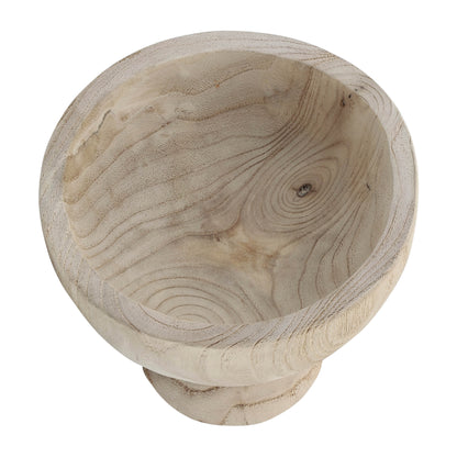 Wood, 8" Bowl W/ Stand, Natural - Decor Addict, LLC