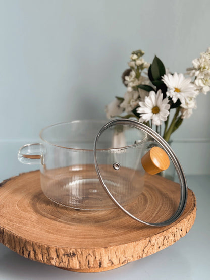 Wood & Glass Simmer Pot   | Stovetop Potpourri - Decor Addict, LLC