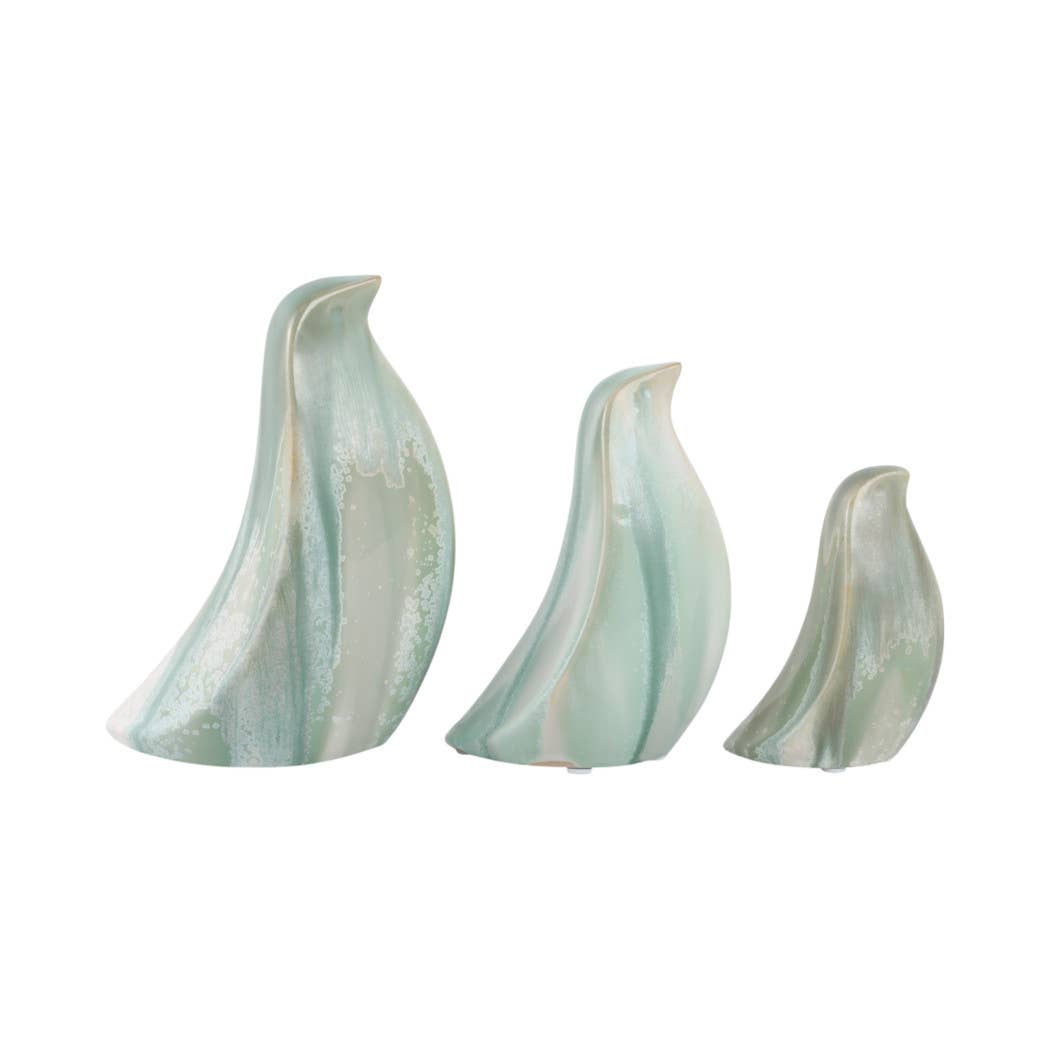 Decorative Objects Set of 3 - Blue Resin Bird, 5/7/8 in. - Decor Addict, LLC