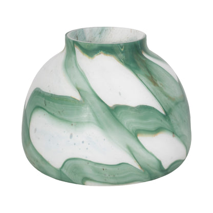 9" Ebb & Flow Vase, Green/clear - Decor Addict, LLC