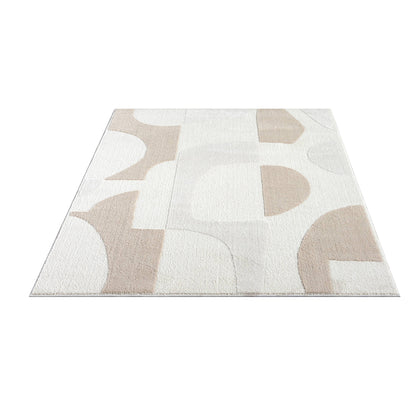 Abani Cozy Modern Cream Grey Area Rug: 2' x 3' - Decor Addict, LLC