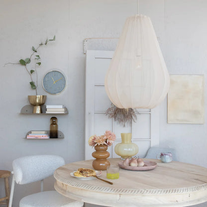 Cocoon Fabric & Wire Pendant Lamp, 6' Cord, Cream Color