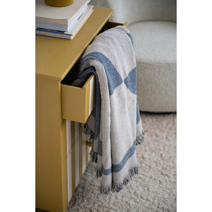 Woven Recycled Cotton Blend Jacquard Throw w/ Abstract Design & Eyelash Fringe
