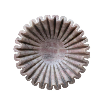 7" Pink Marble Fluted Dish