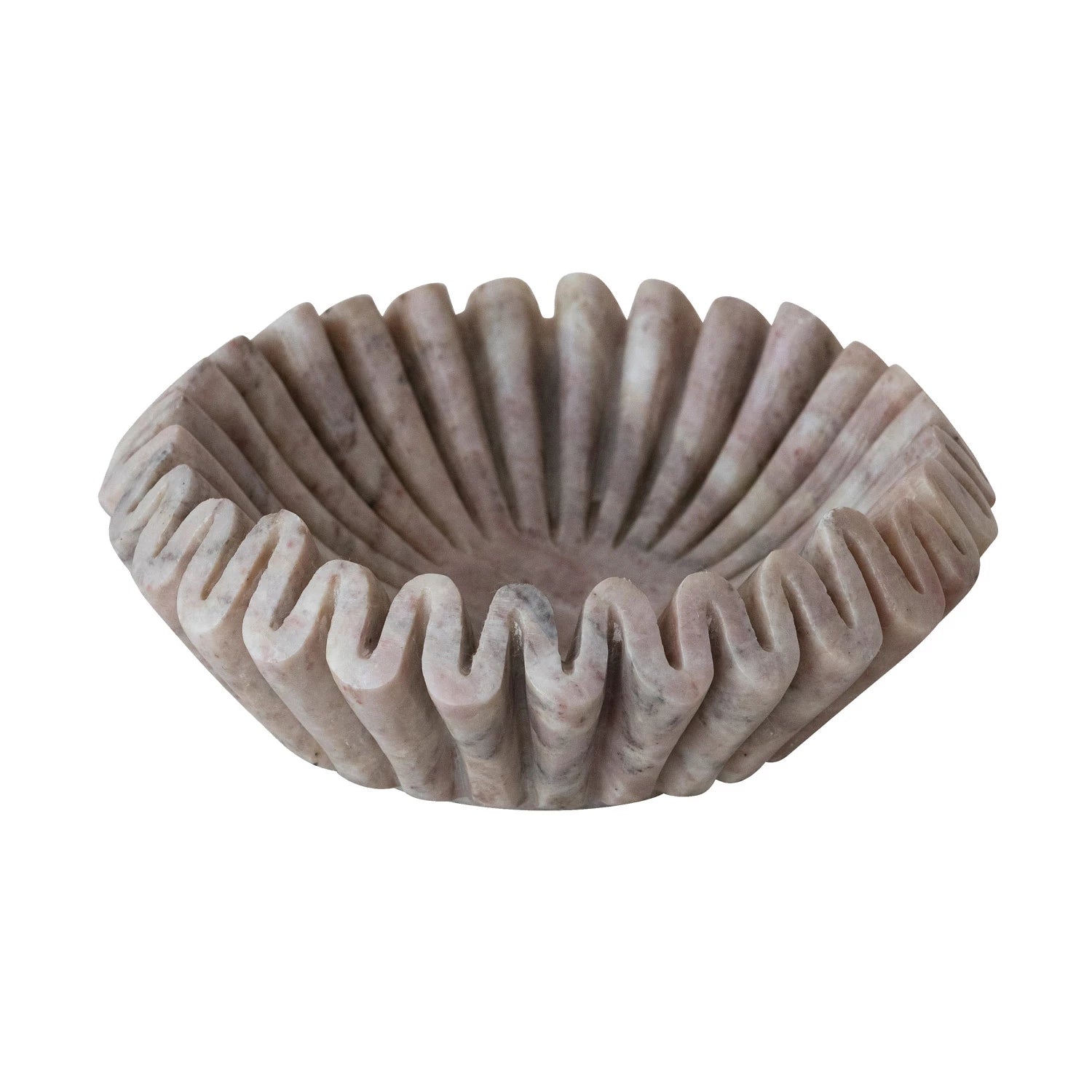 7" Pink Marble Fluted Dish