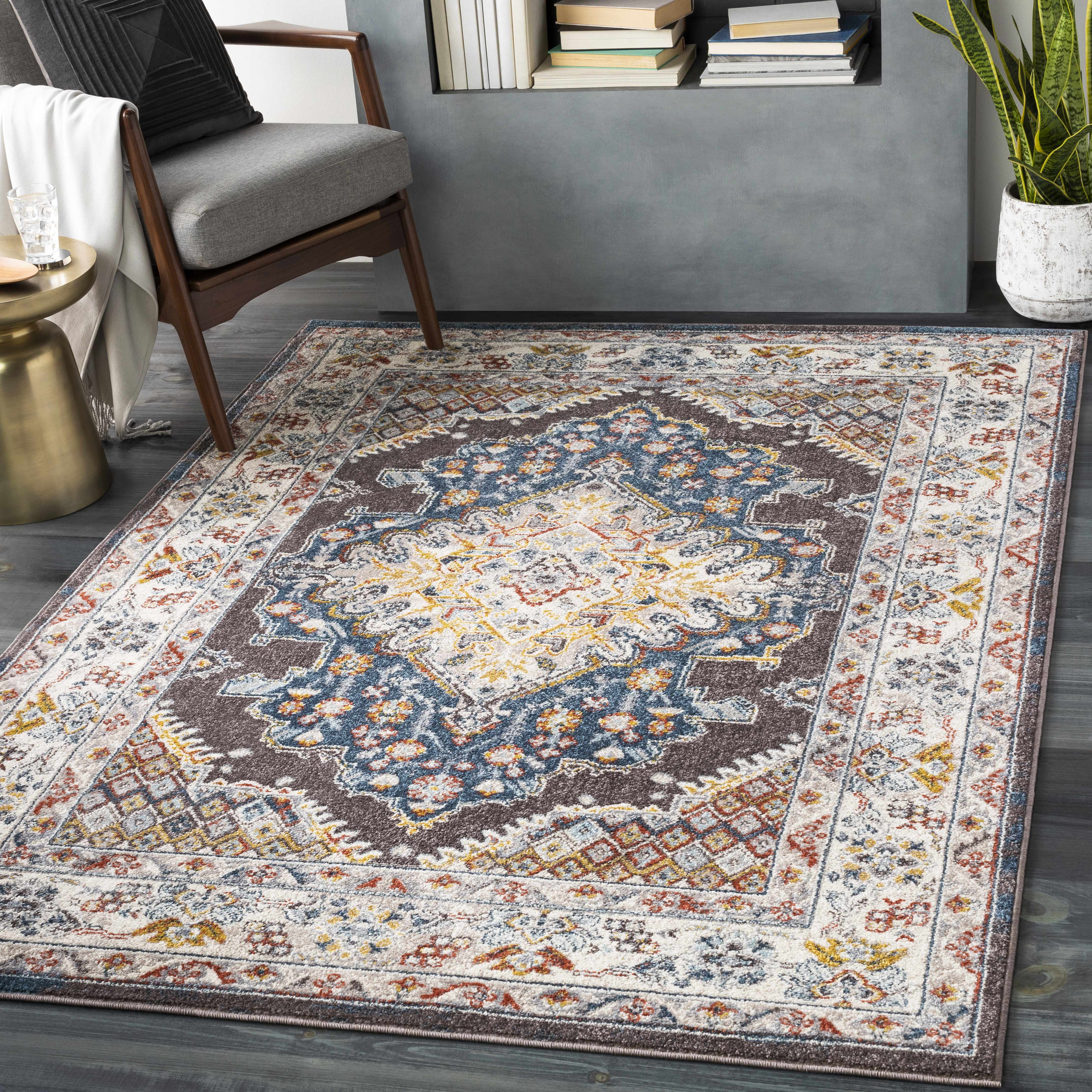 Haymond Brown Medallion Area Rug - Decor Addict, LLC