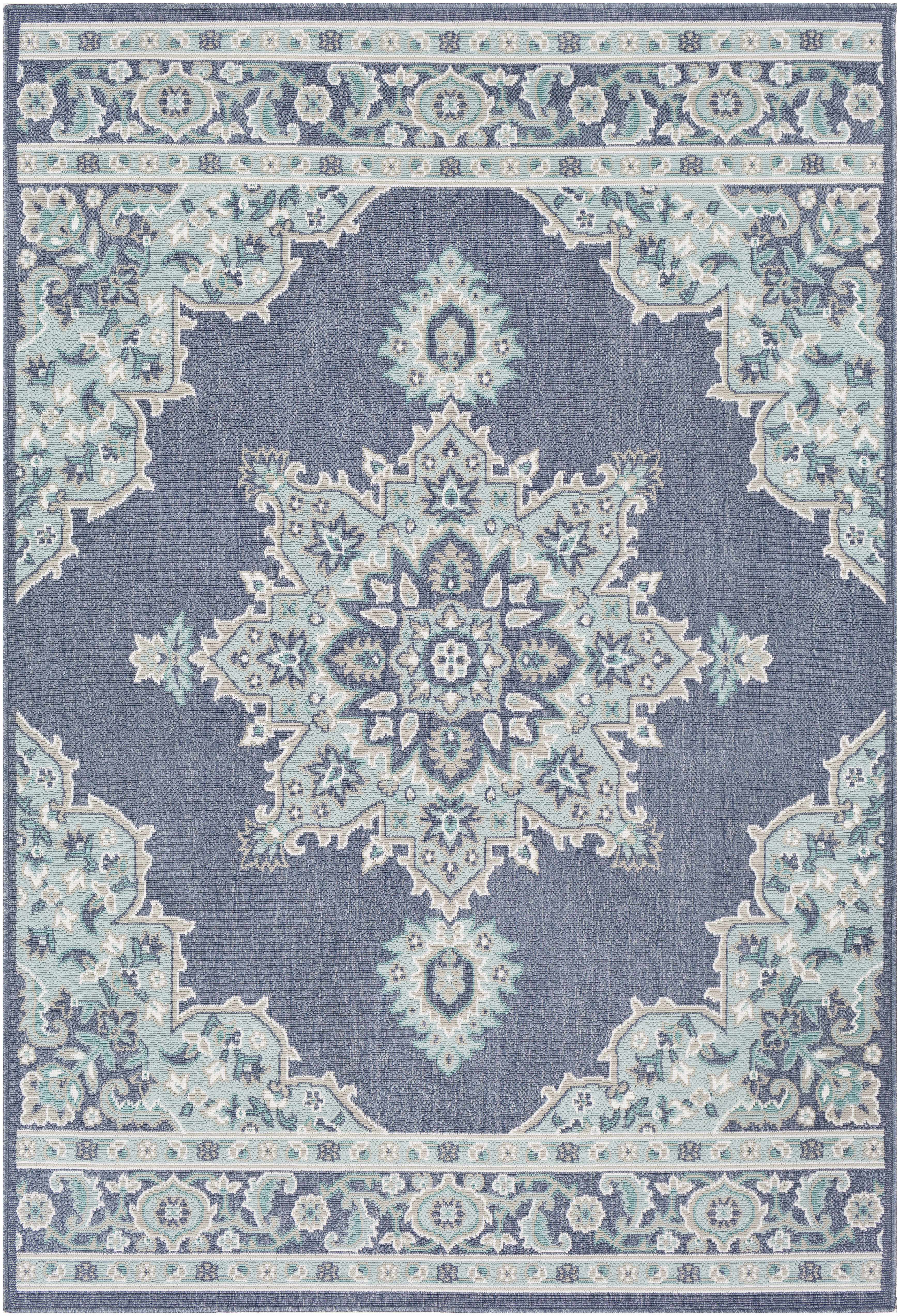 Ferron Teal Medallion Area Rug - Decor Addict, LLC