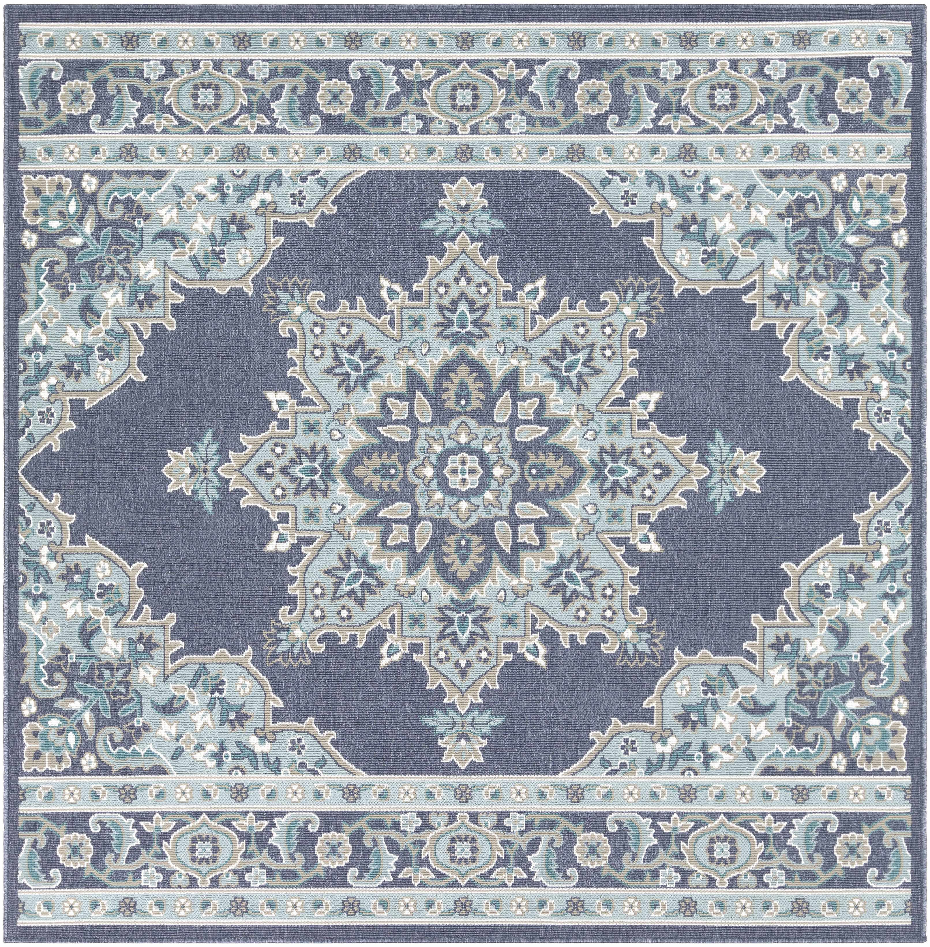 Ferron Teal Medallion Area Rug - Decor Addict, LLC