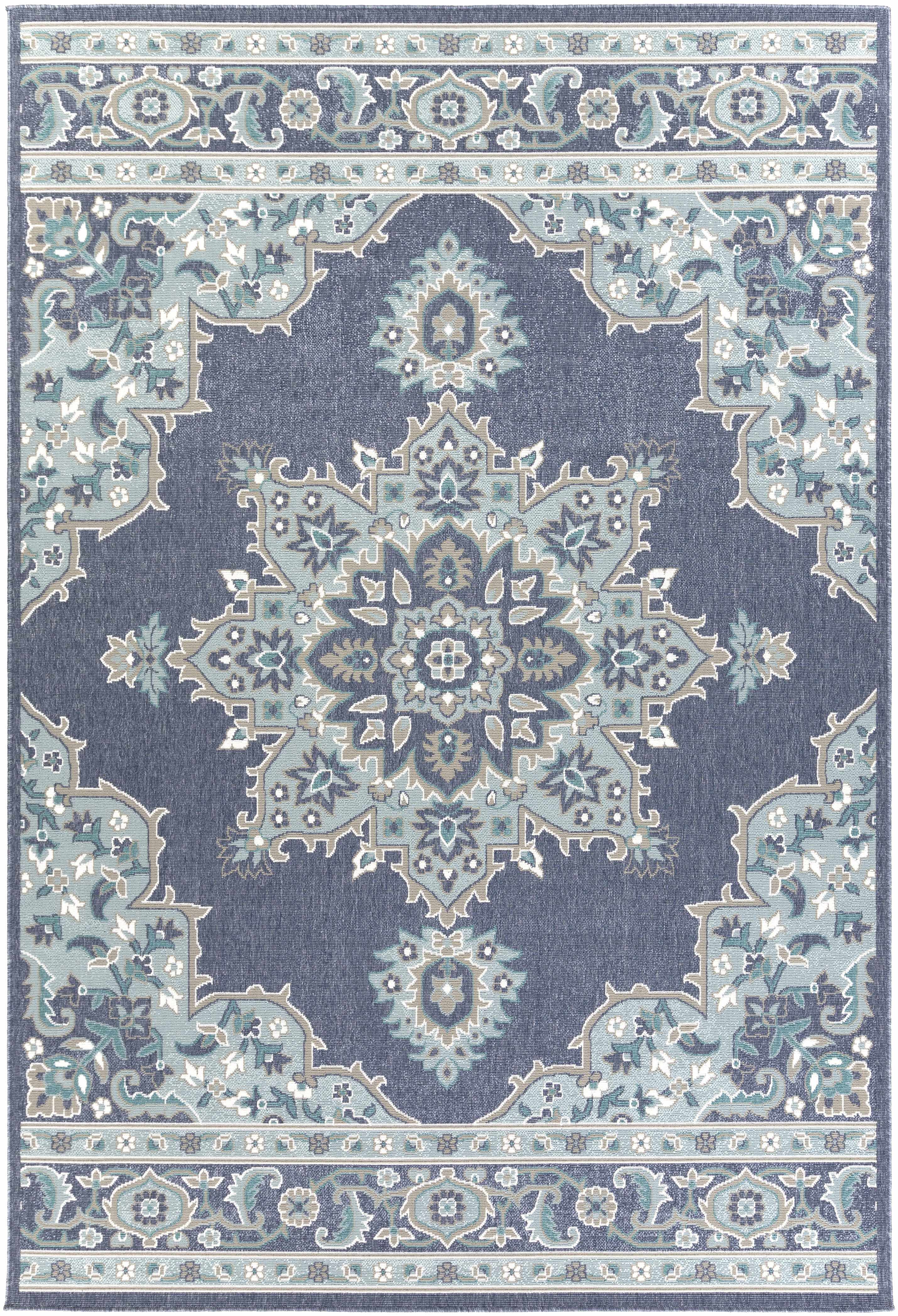 Ferron Teal Medallion Area Rug - Decor Addict, LLC