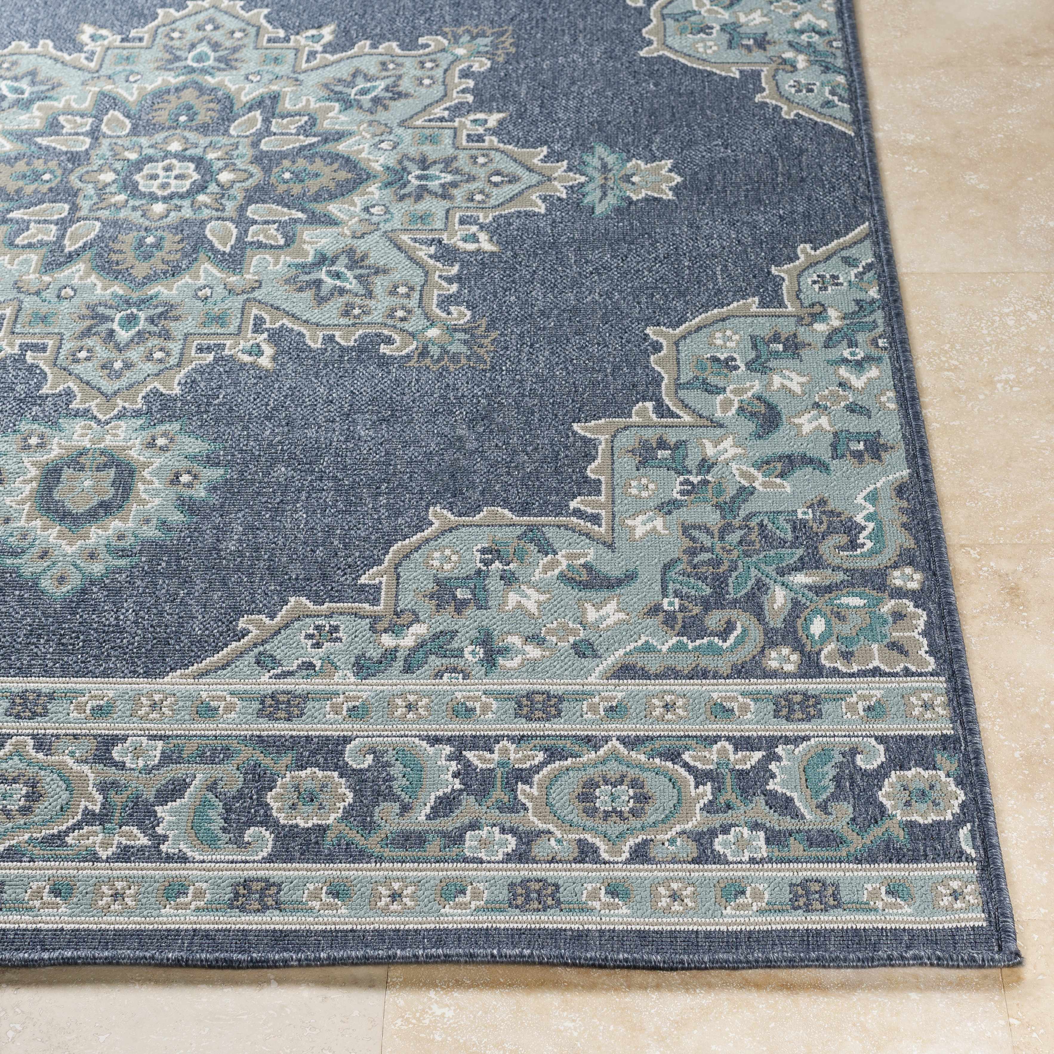 Ferron Teal Medallion Area Rug - Decor Addict, LLC