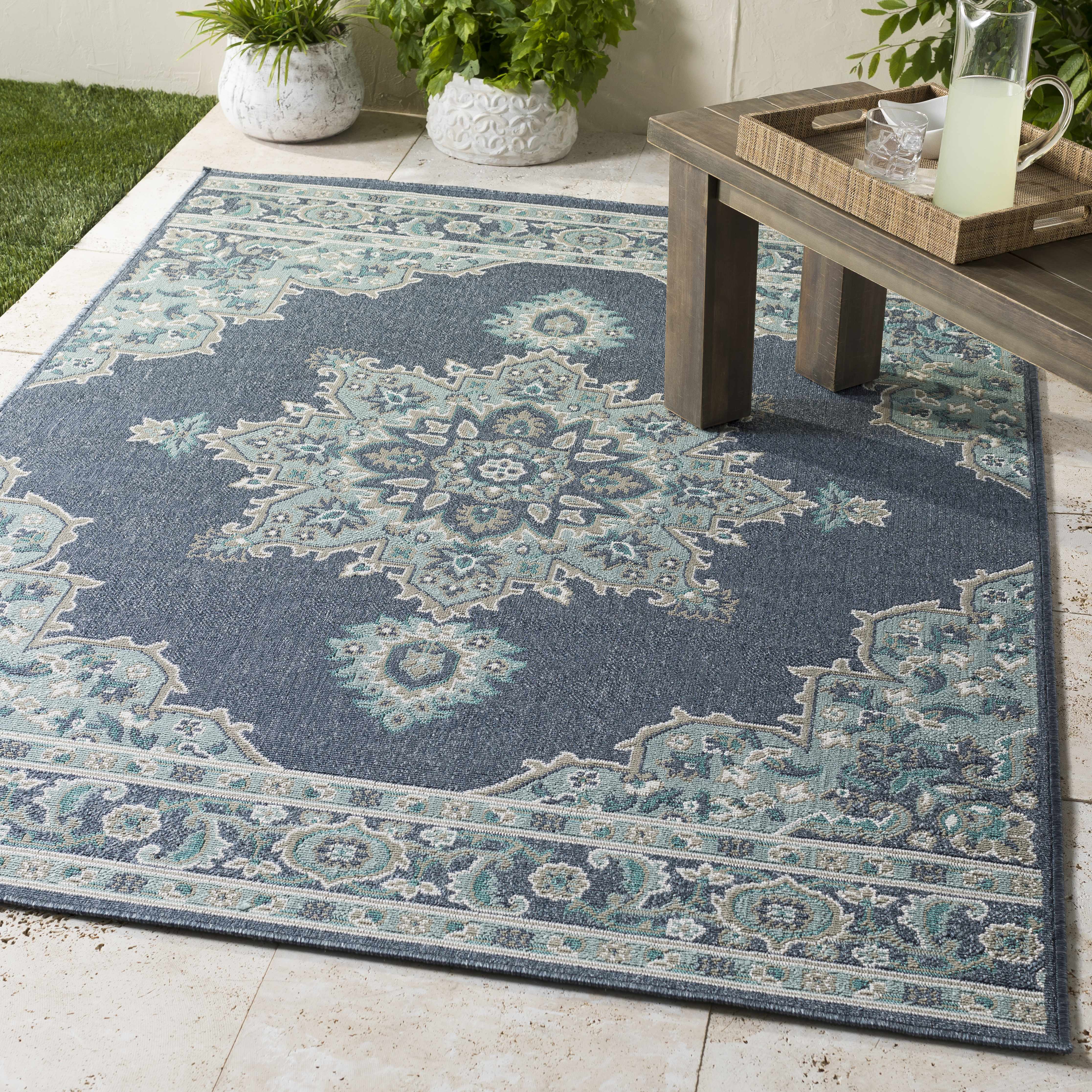 Ferron Teal Medallion Area Rug - Decor Addict, LLC