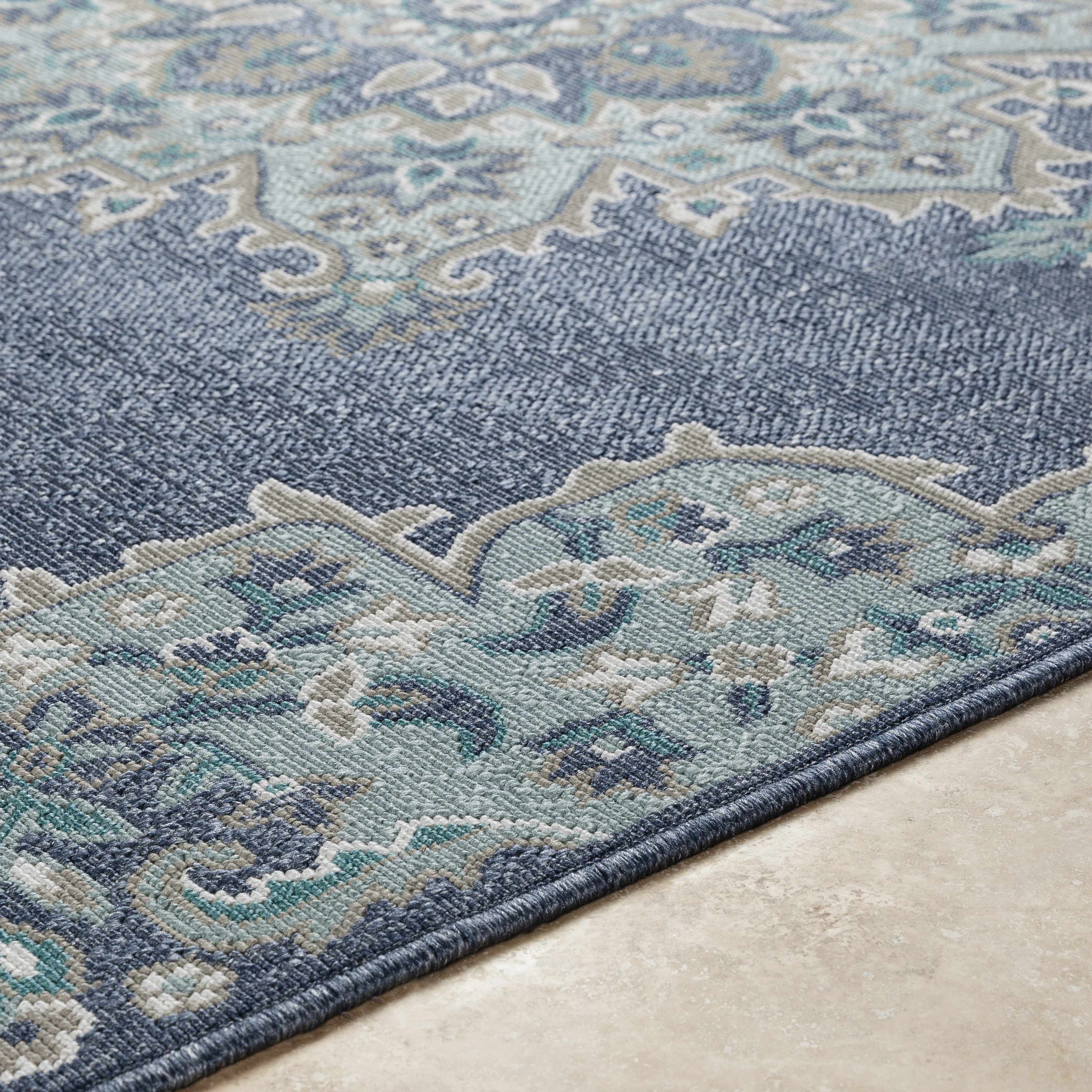 Ferron Teal Medallion Area Rug - Decor Addict, LLC