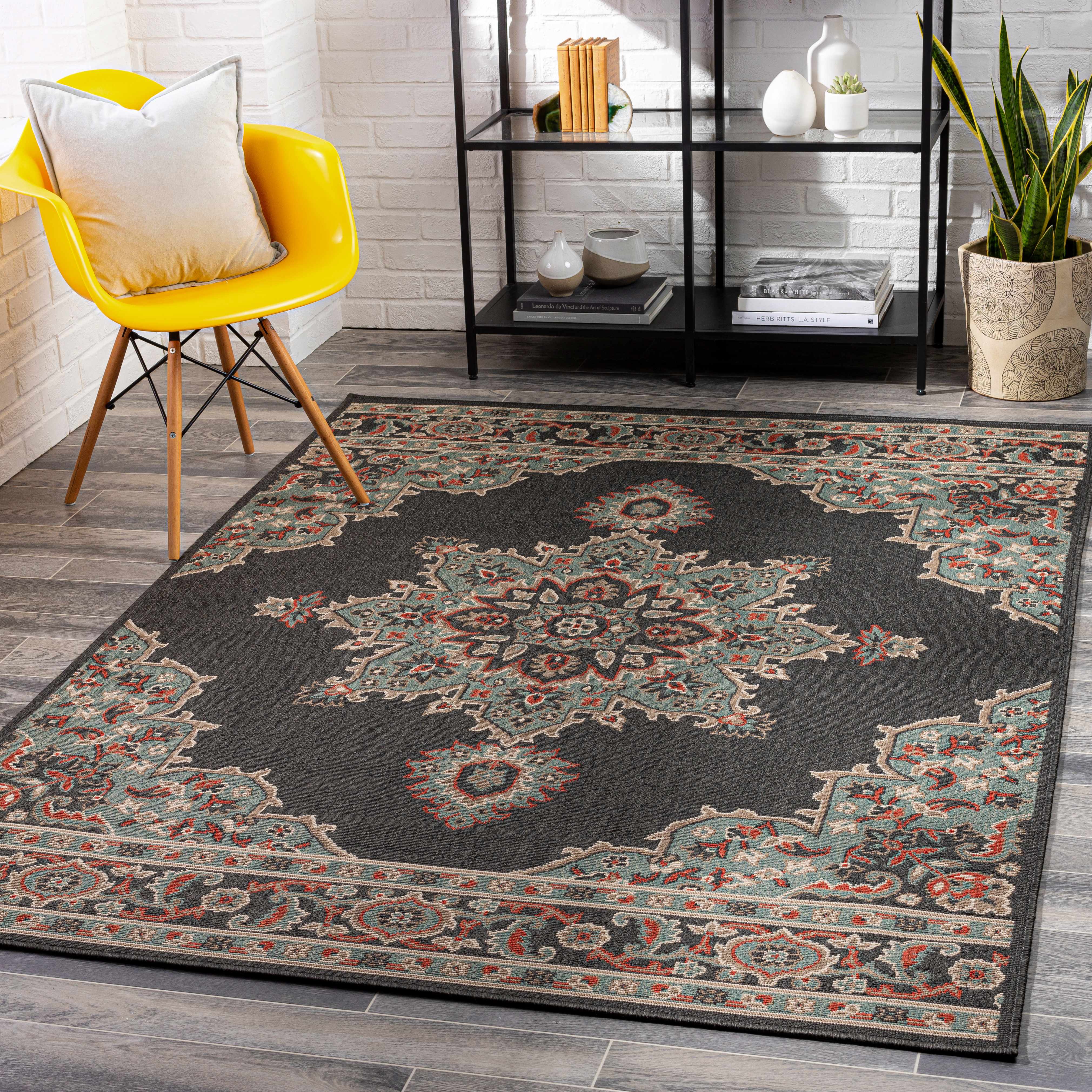 Roseglen Brown Medallion Area Rug - Decor Addict, LLC