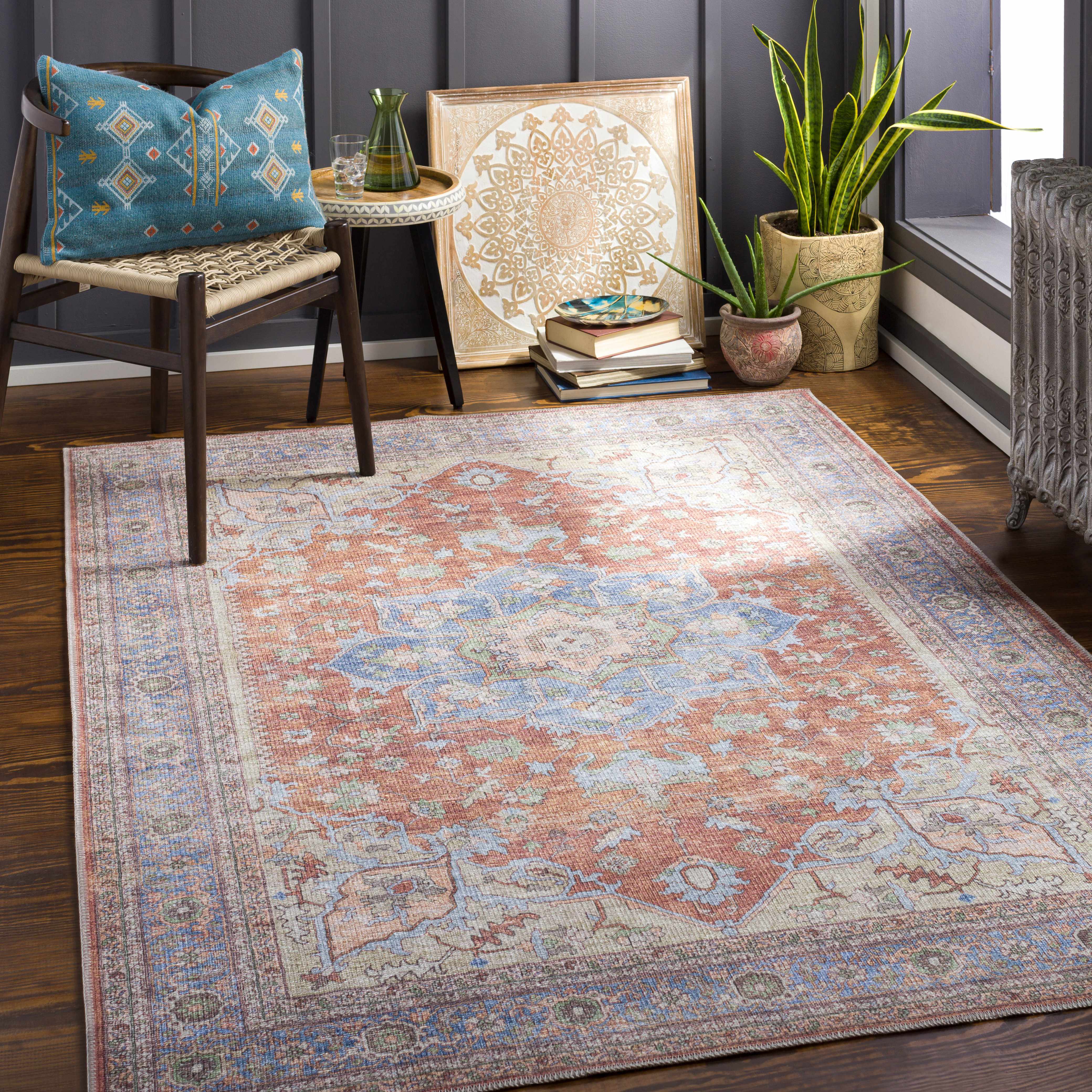 Brown Bagamanoc Medallion Washable Area Rug - Decor Addict, LLC