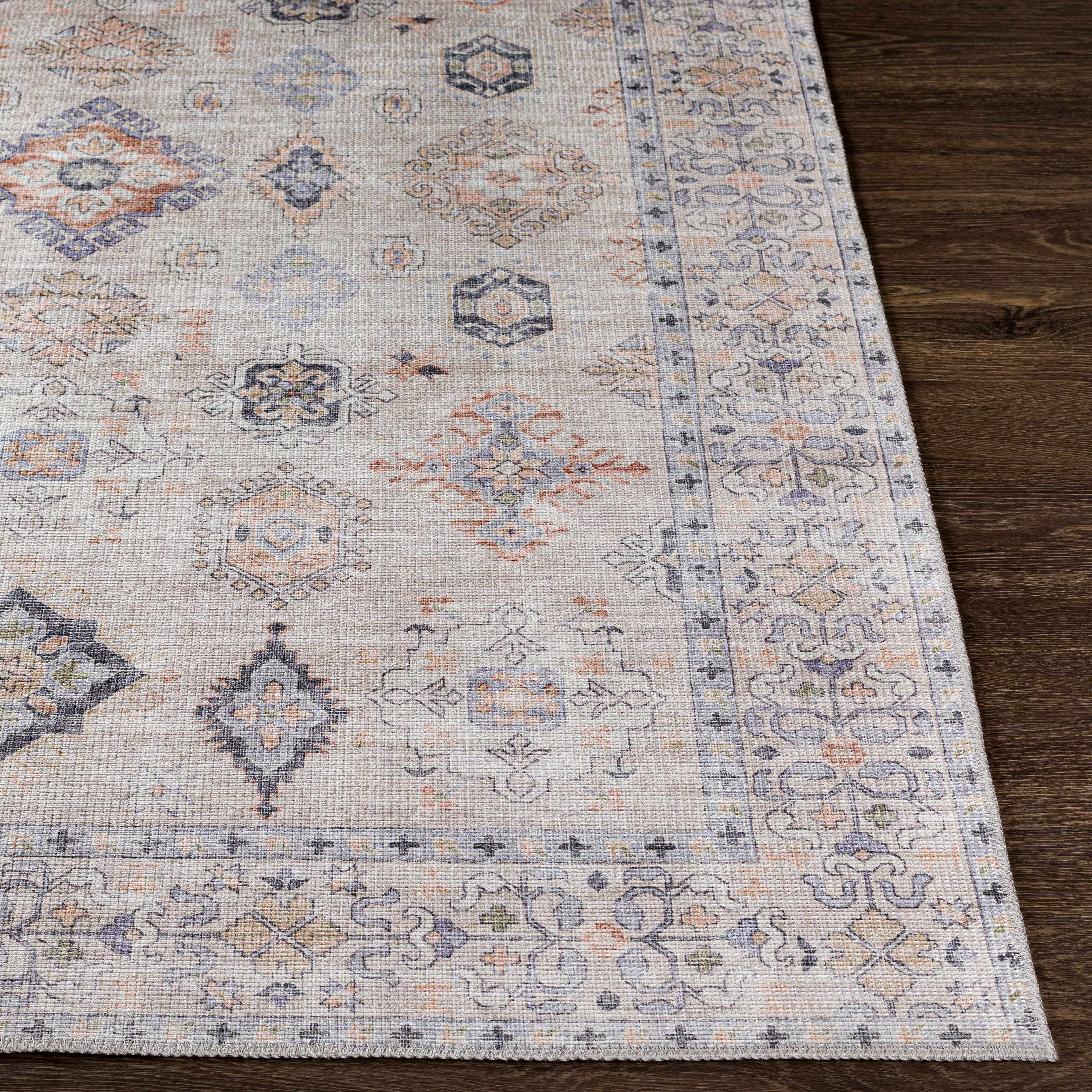 Beige Beckett Vintage Washable Area Rug - Decor Addict, LLC