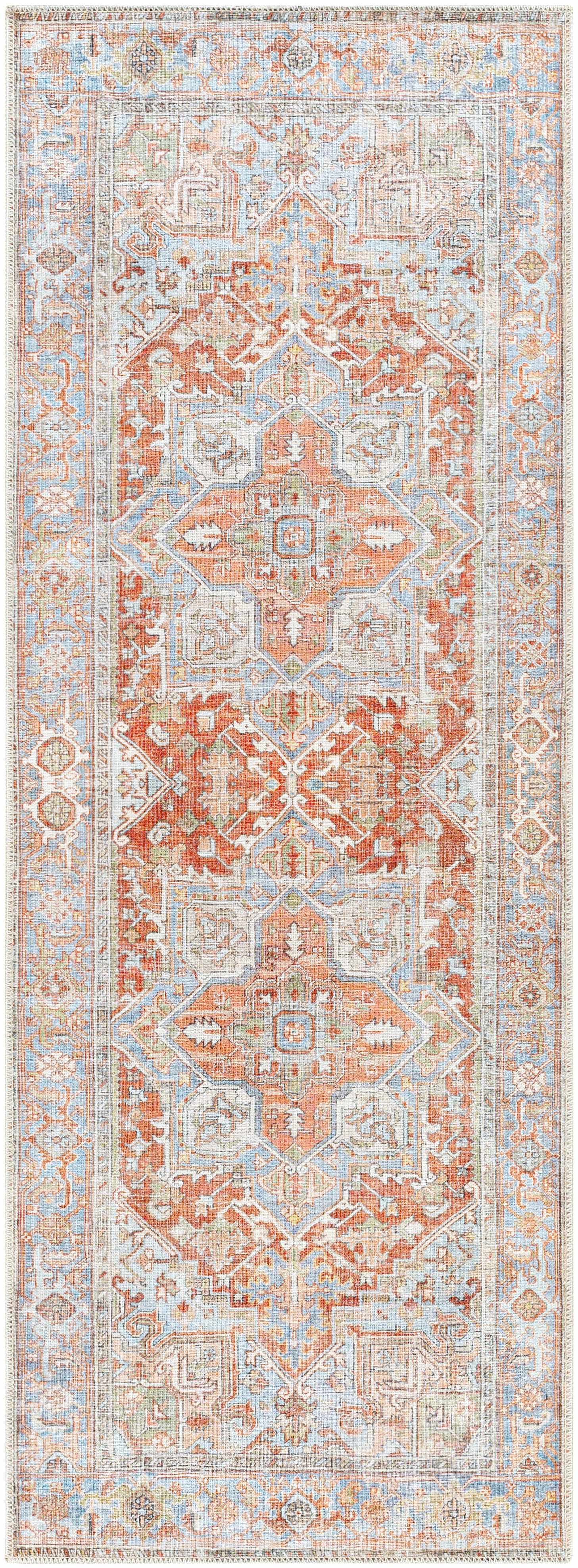 Rust Maayon Washable Rug - Decor Addict, LLC