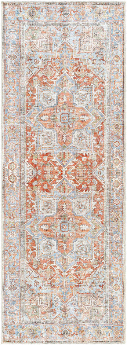 Rust Maayon Washable Rug - Decor Addict, LLC