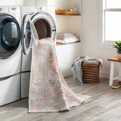 Rust Maayon Washable Rug - Decor Addict, LLC