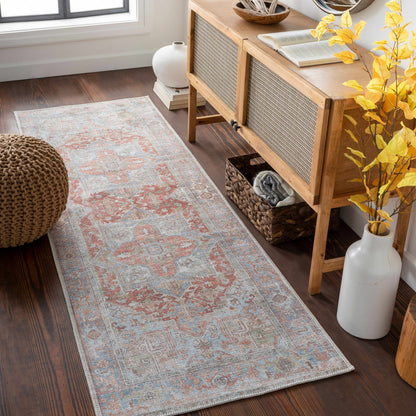 Rust Maayon Washable Rug - Decor Addict, LLC