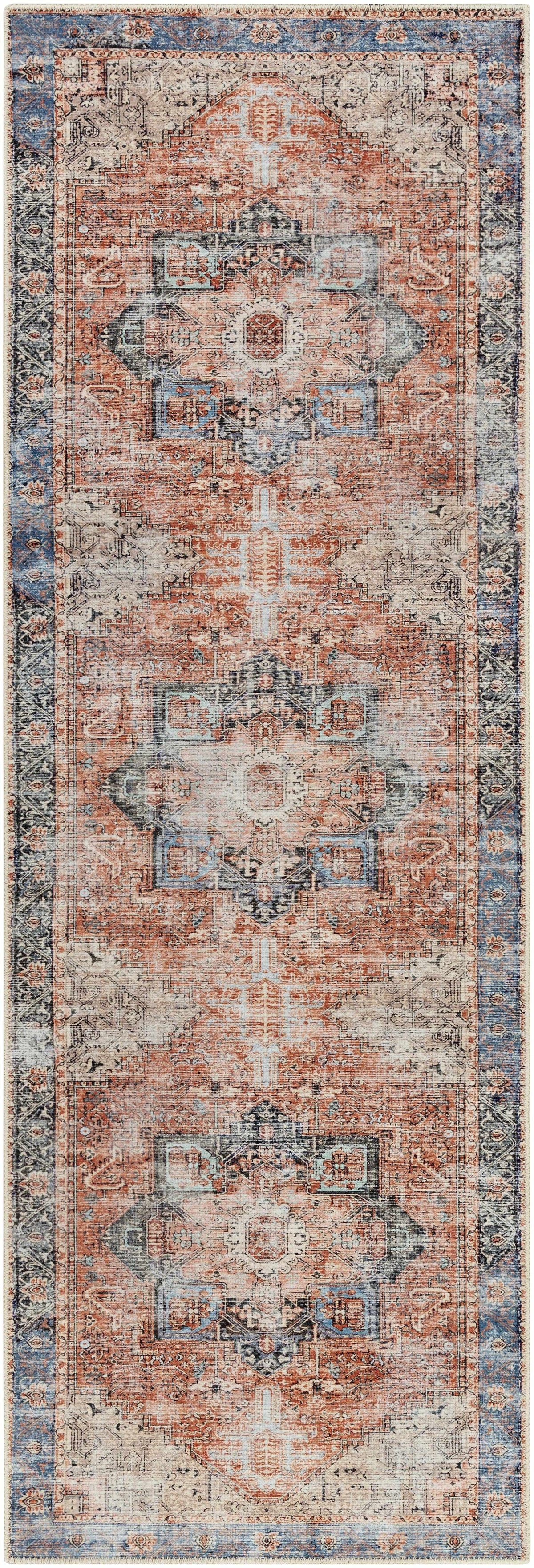 Rosman Distressed Washable Rug - Decor Addict, LLC