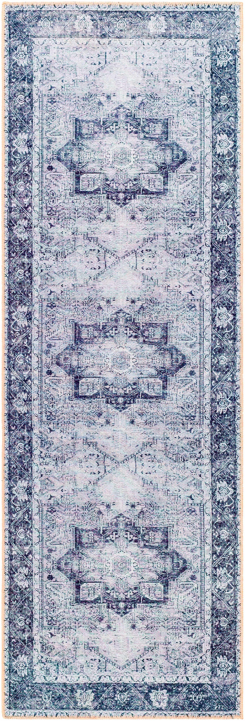 Rosman Gray Washable Area Rug - Decor Addict, LLC