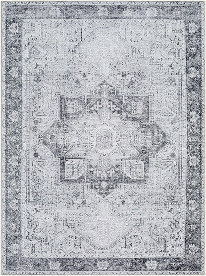 Rosman Gray Washable Area Rug - Decor Addict, LLC