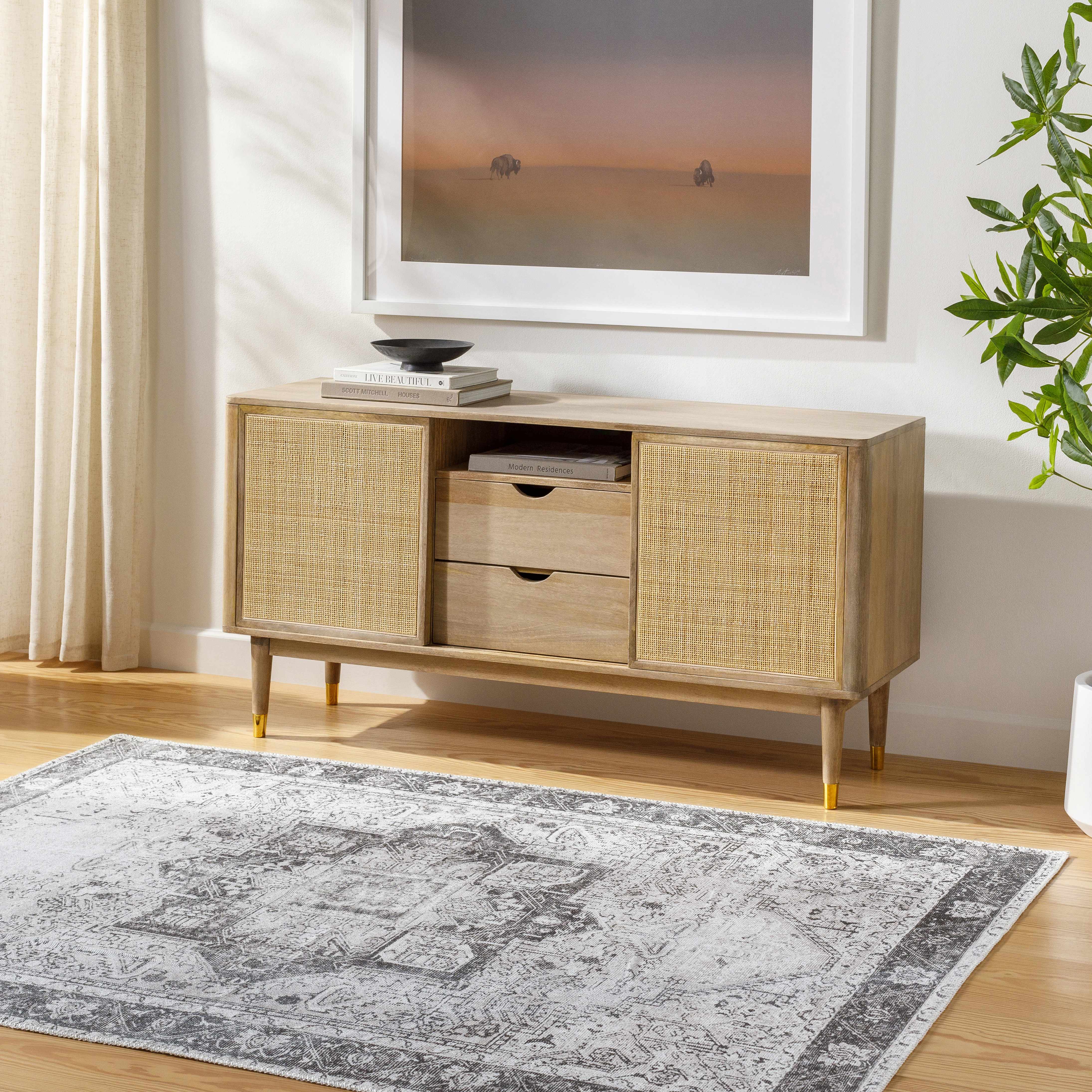 Rosman Gray Washable Area Rug - Decor Addict, LLC