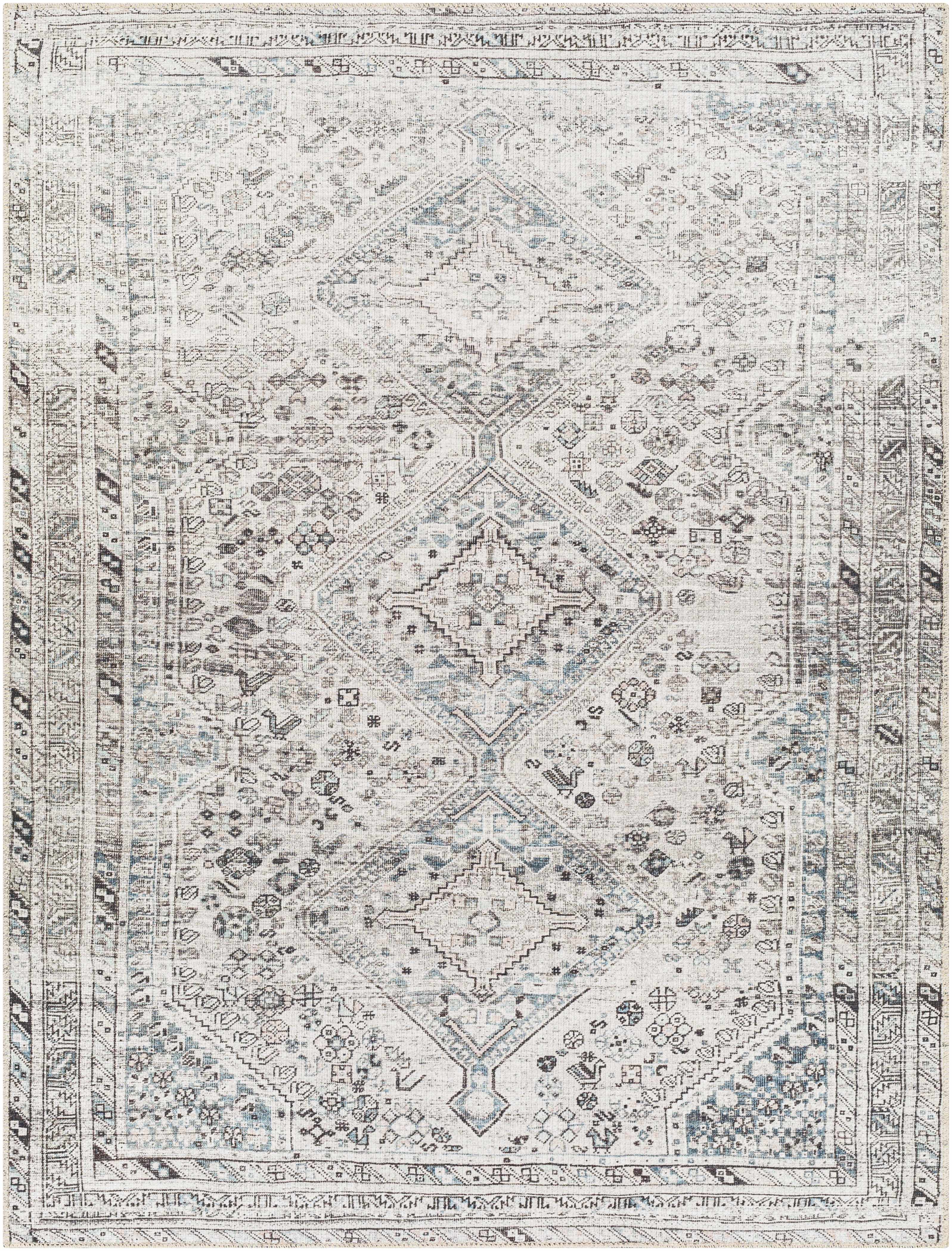 Barny Gray Washable Area Rug - Decor Addict, LLC