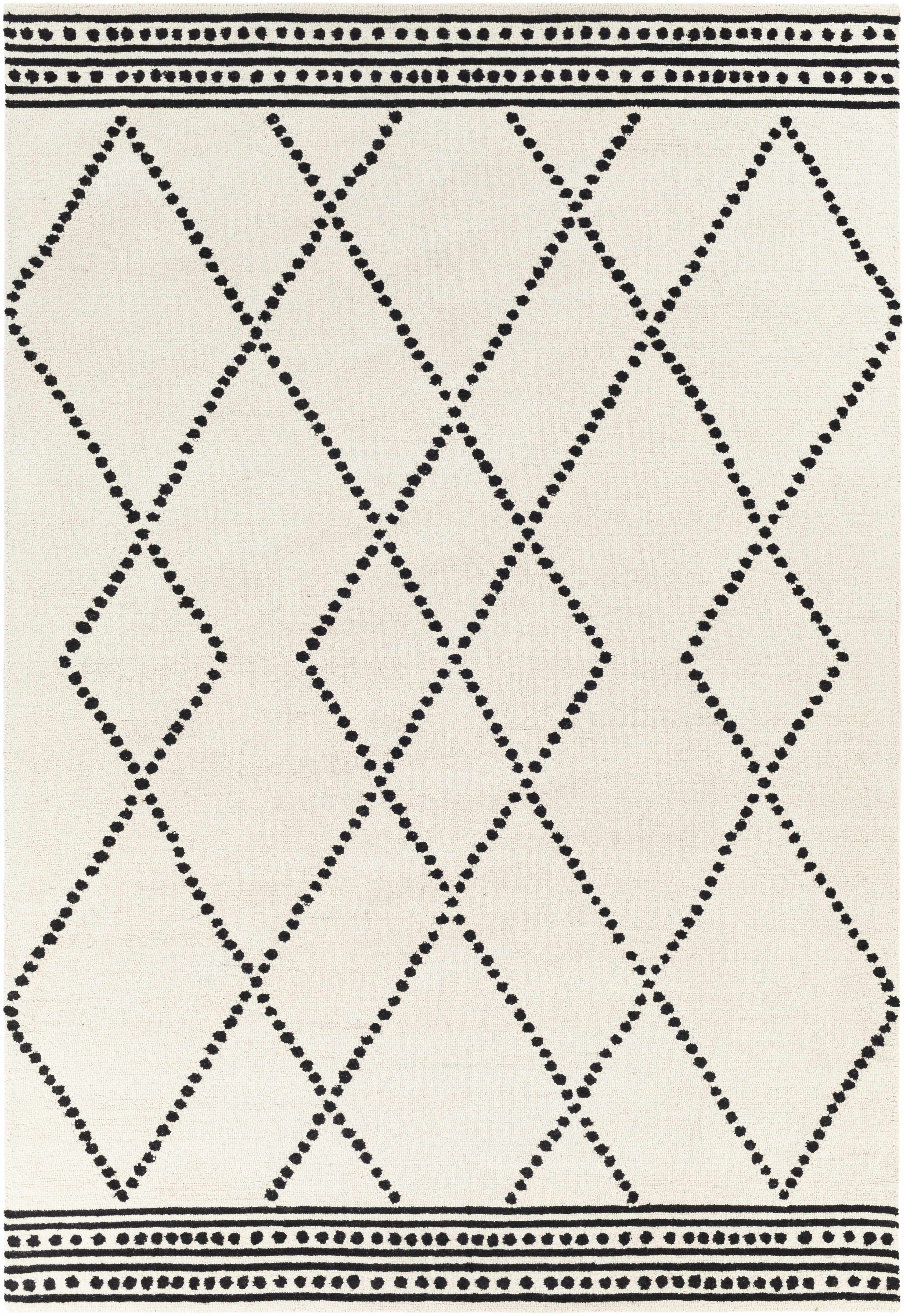 Tamayo Cream&Black Wool Rug - Decor Addict, LLC