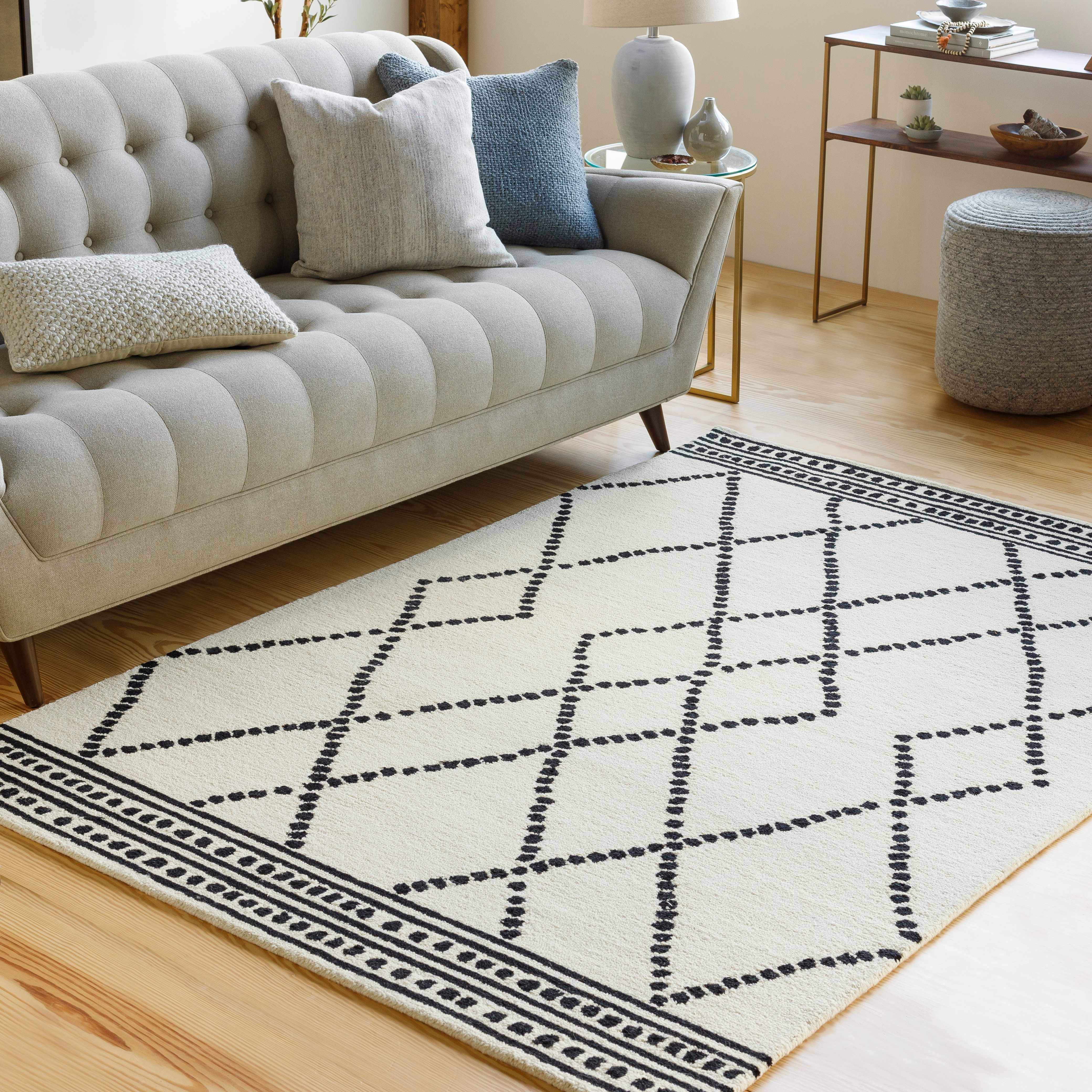 Tamayo Cream&Black Wool Rug - Decor Addict, LLC