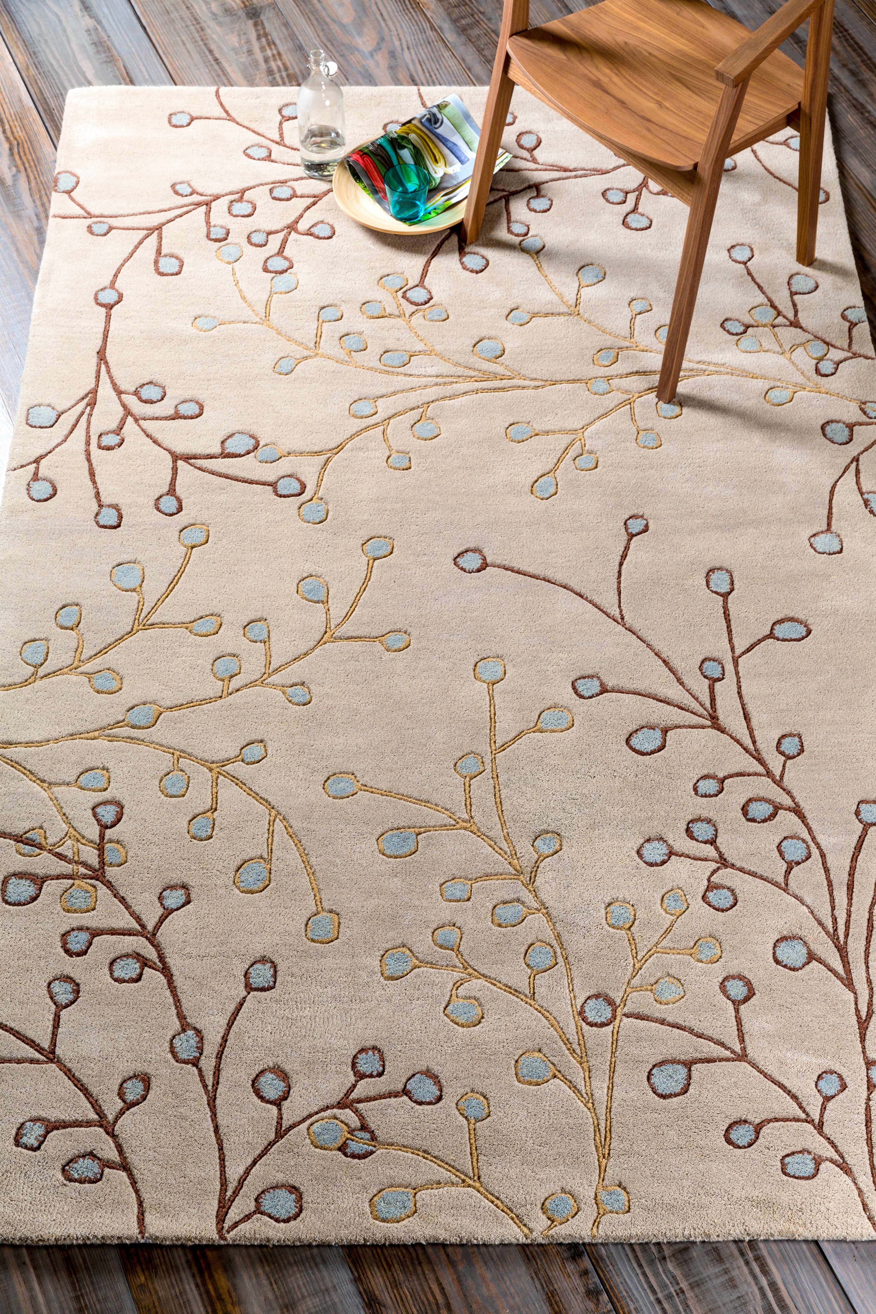 Elsu Beige&Gray Wool Rug - Decor Addict, LLC