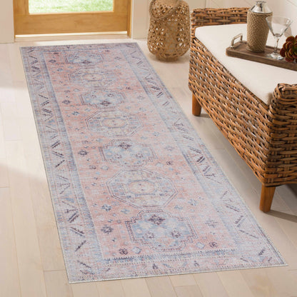 Morcott Peach Washable Area Rug - Decor Addict, LLC