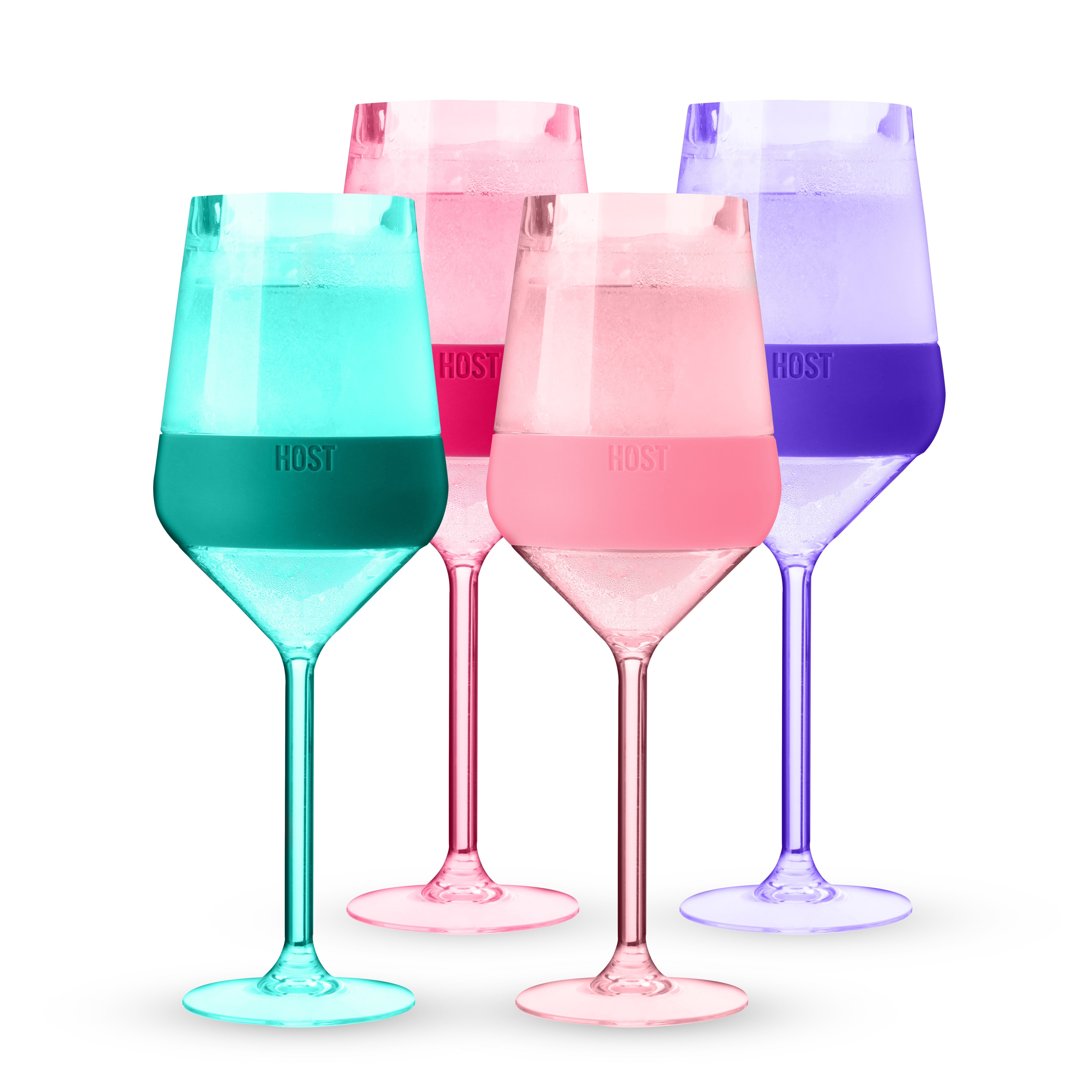 Stemmed Wine FREEZE™ in Tinted Multicolor, Set of 4 - Decor Addict, LLC