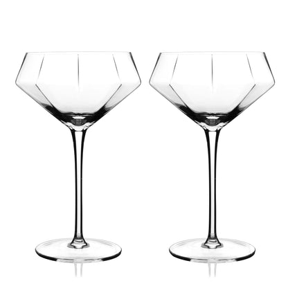 Seneca Diamond Crystal Martini Glasses Set of 2 - Decor Addict, LLC