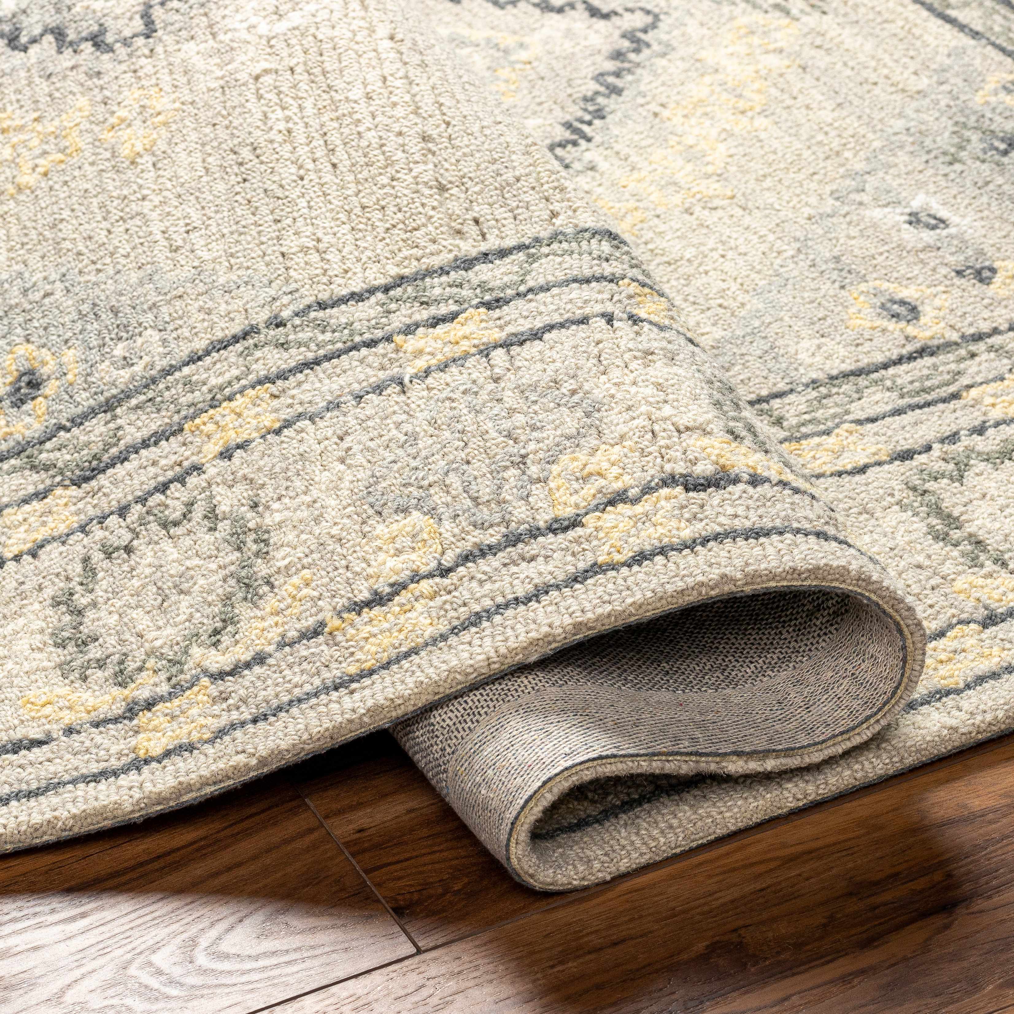 Alena Gray Wool Blend Area Rug - Decor Addict, LLC