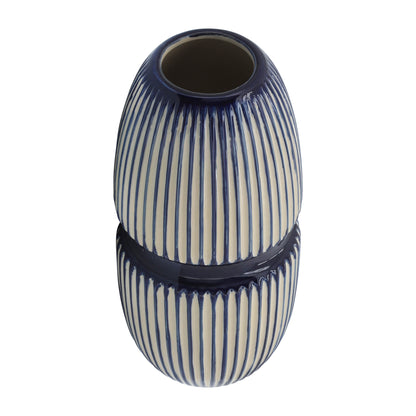 Cer, 12" Round Mallet Vase, Blue - Decor Addict, LLC