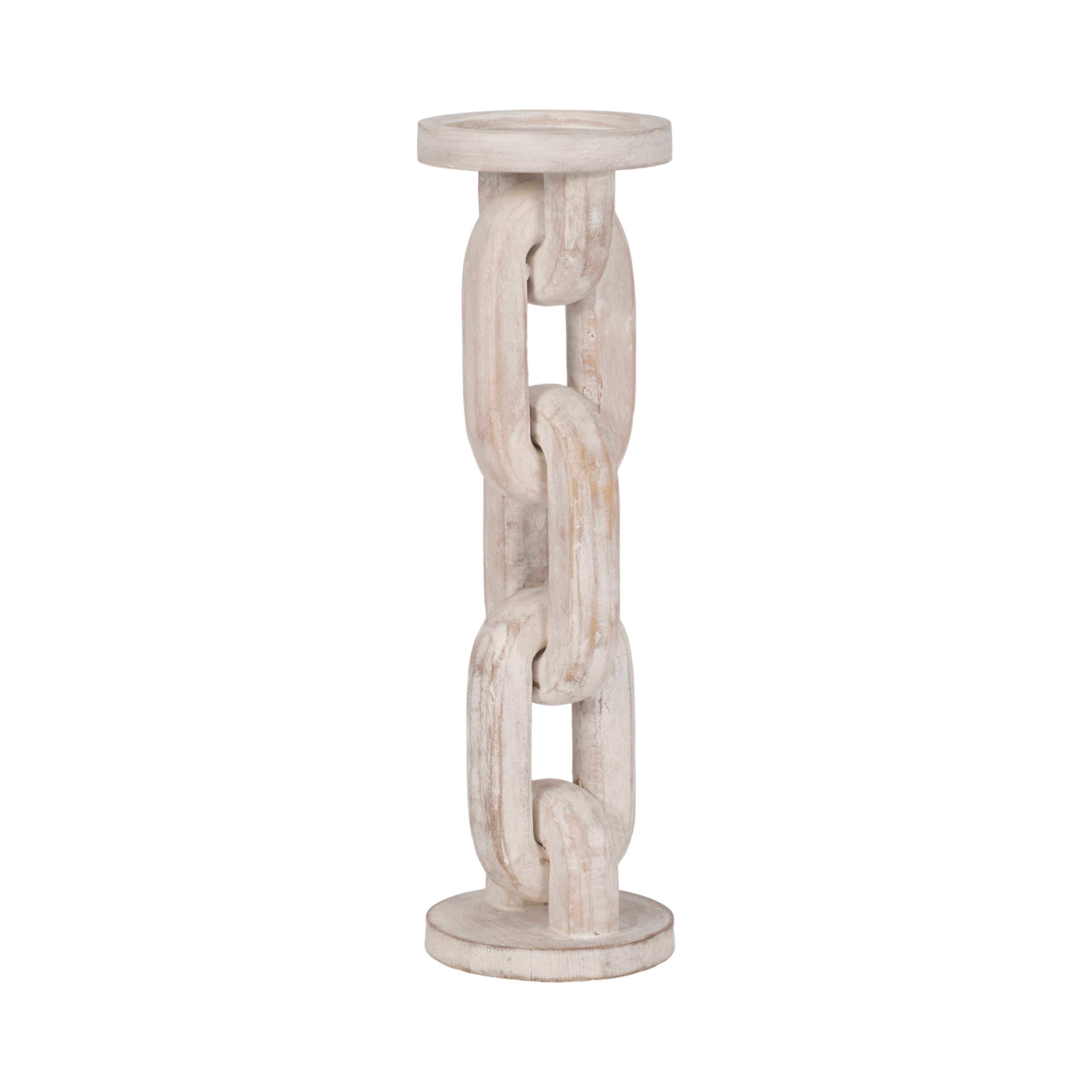 Wood 11" Chain Pillar Candle Holder - Thumbnail 5