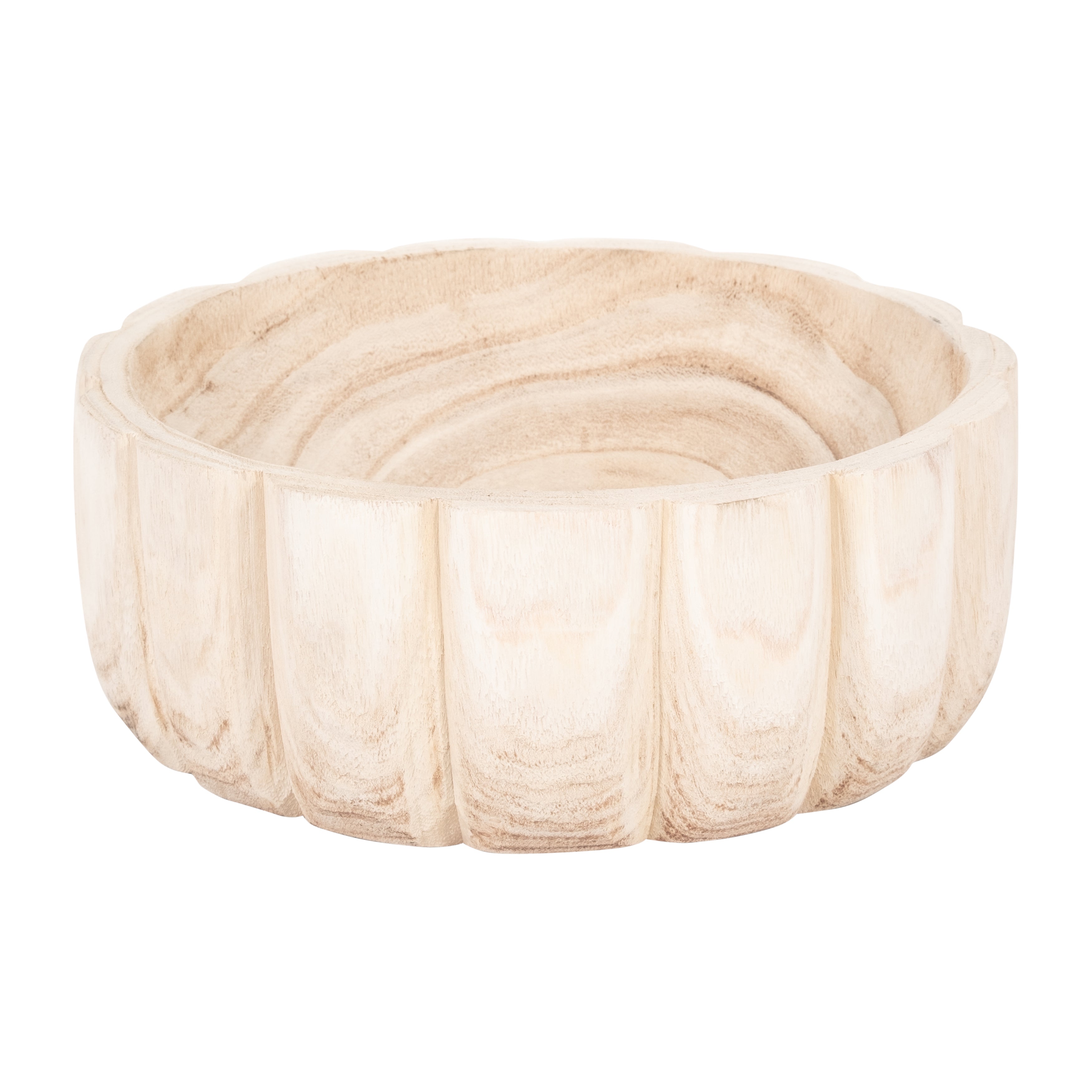 Wood, 9" Scalloped Bowl, Natural - Decor Addict, LLC