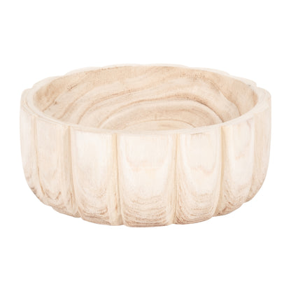 Wood, 9" Scalloped Bowl, Natural - Decor Addict, LLC