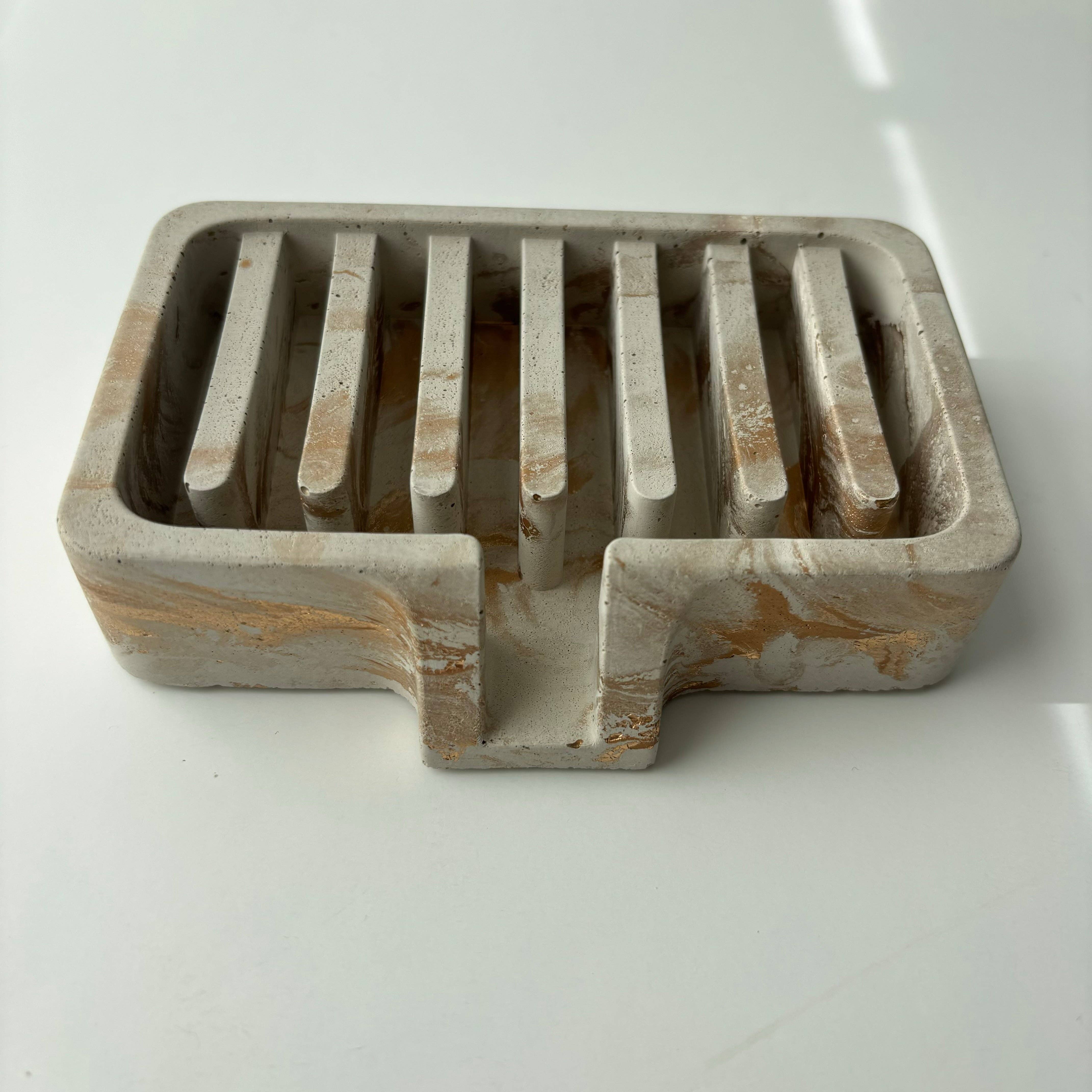 Soap Holder | Concrete Soap Dish: Galactic Gray - Decor Addict, LLC