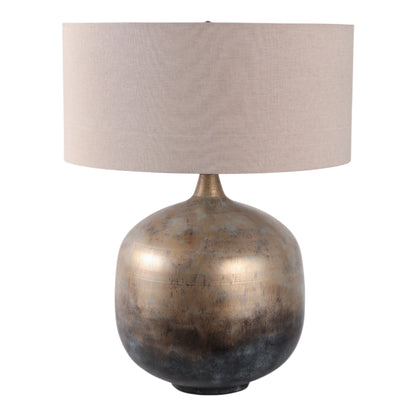 28x22" Metal Base Table Lamp, Brown Multi - Decor Addict, LLC